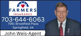 Farmers Insurance - John Weis Sponsorship Banner